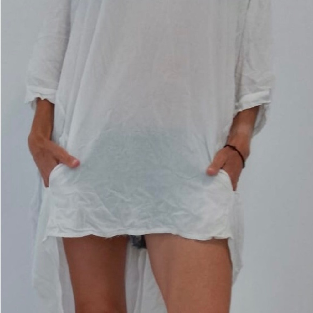 White Flowy Swim Coverup Tunic